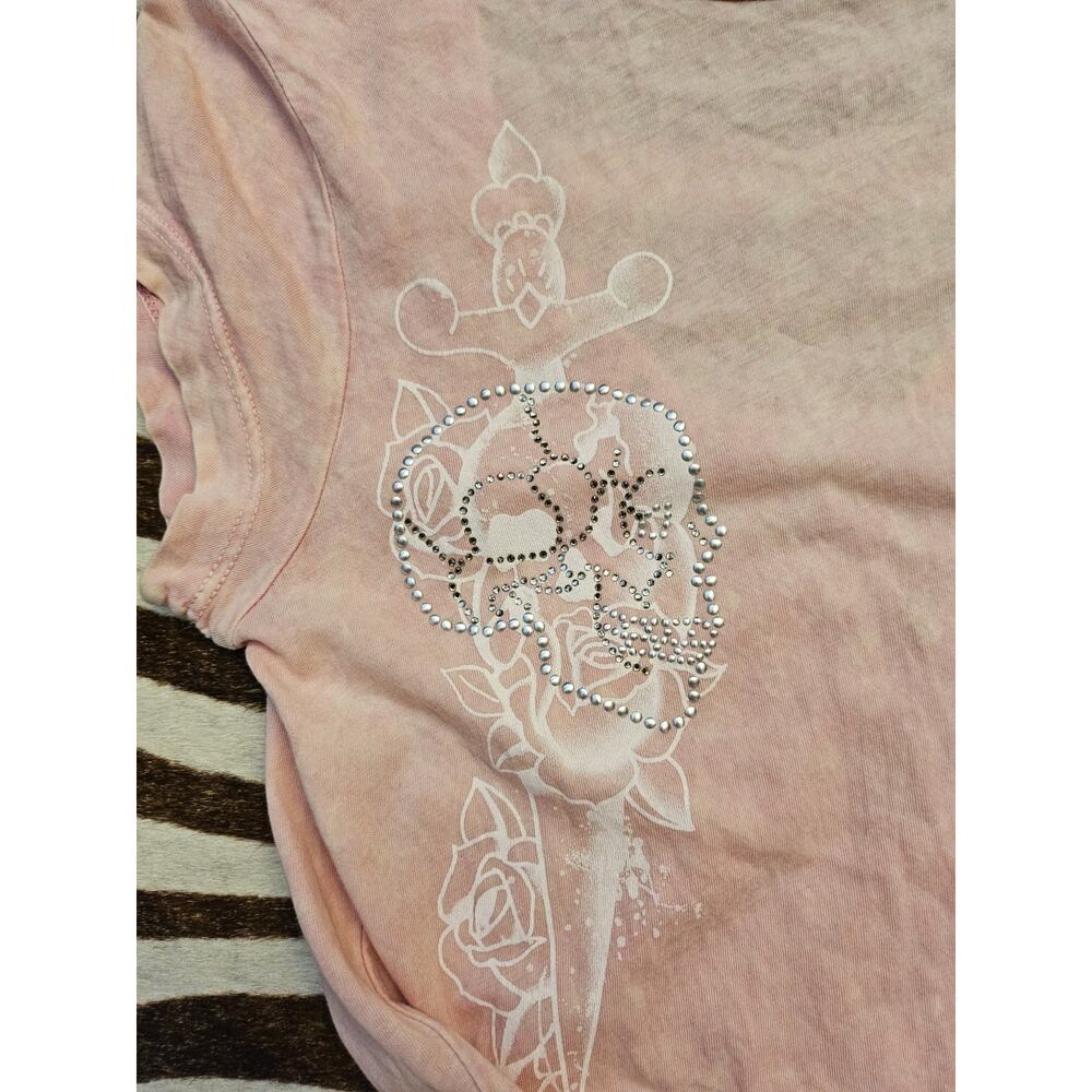 Vintage Bejeweled Y2K Body Con T-shirt Dress Ed Hardy Style Sz M - Picture 6 of 6